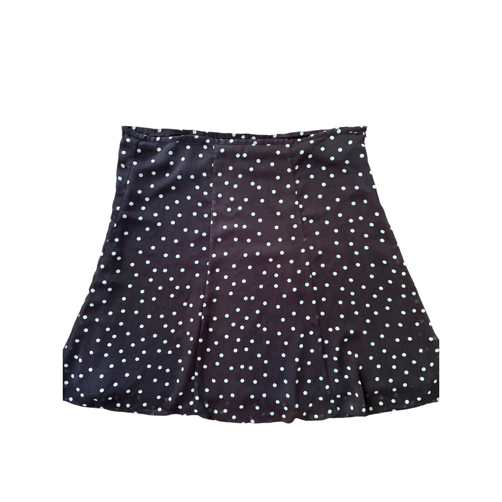 y2k new york city design Co. Brown Polka Dot A Line‎ Retro Skirt XL Chiffon